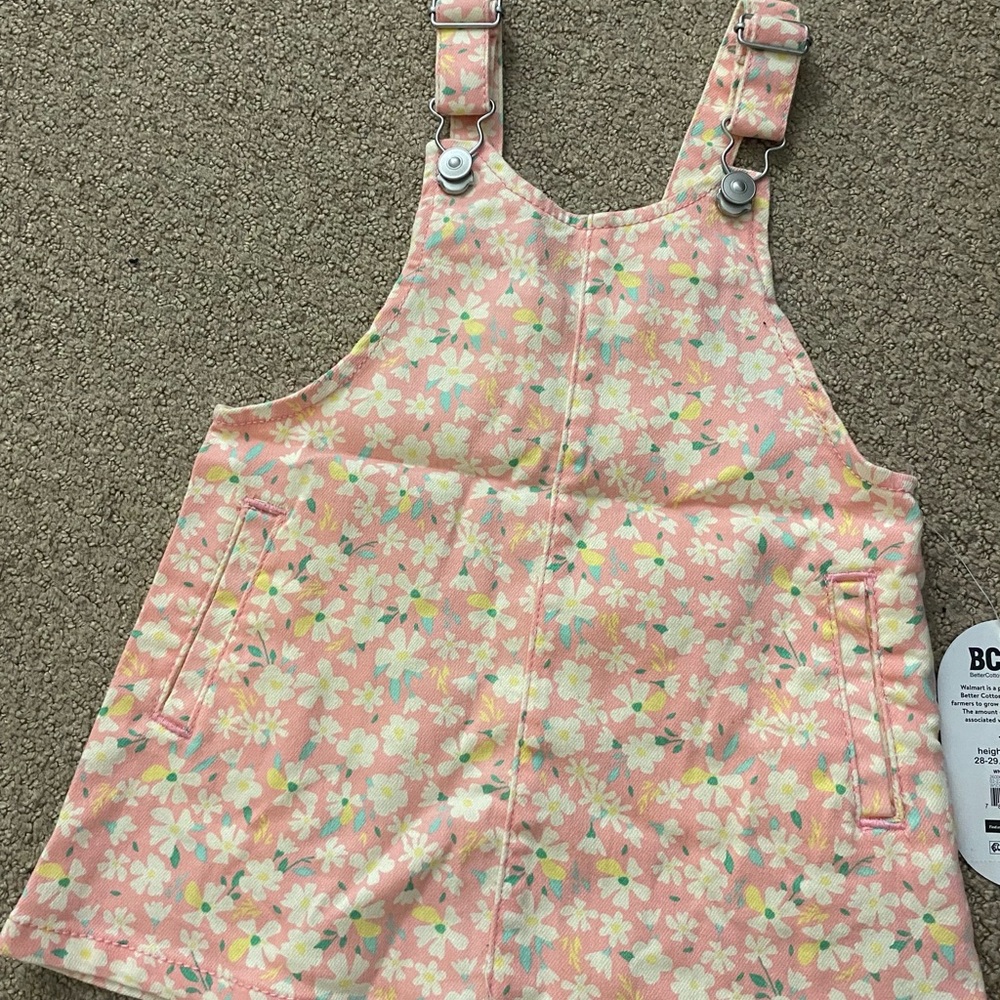 wonder nation Pink Floral Ditsy Overall Dress